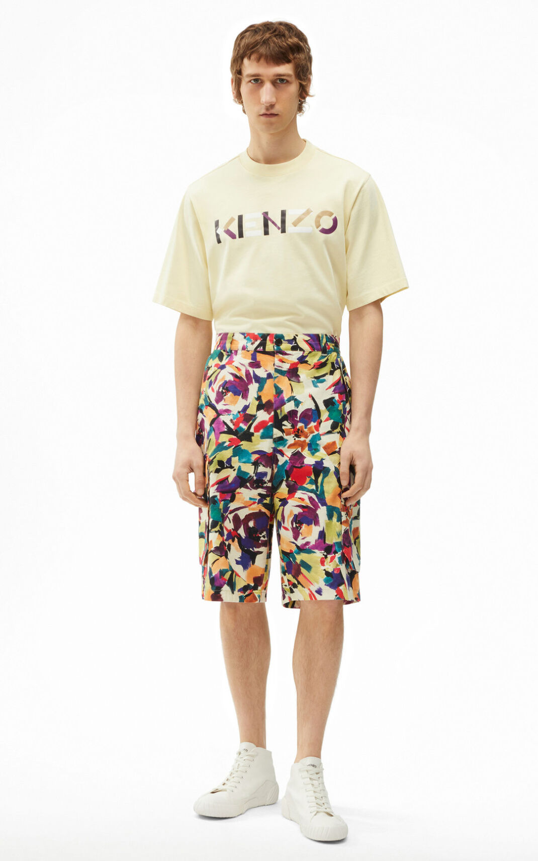 Pantalones Cortos Kenzo Archive Floral cargo Hombre Verde Oliva YXO218054